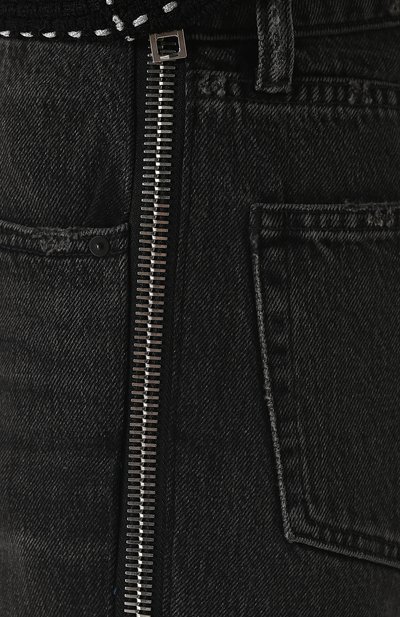 Укороченные джинсы прямого кроя с потертостями ALEXANDER WANG, арт. 4D994191BX, фото 5