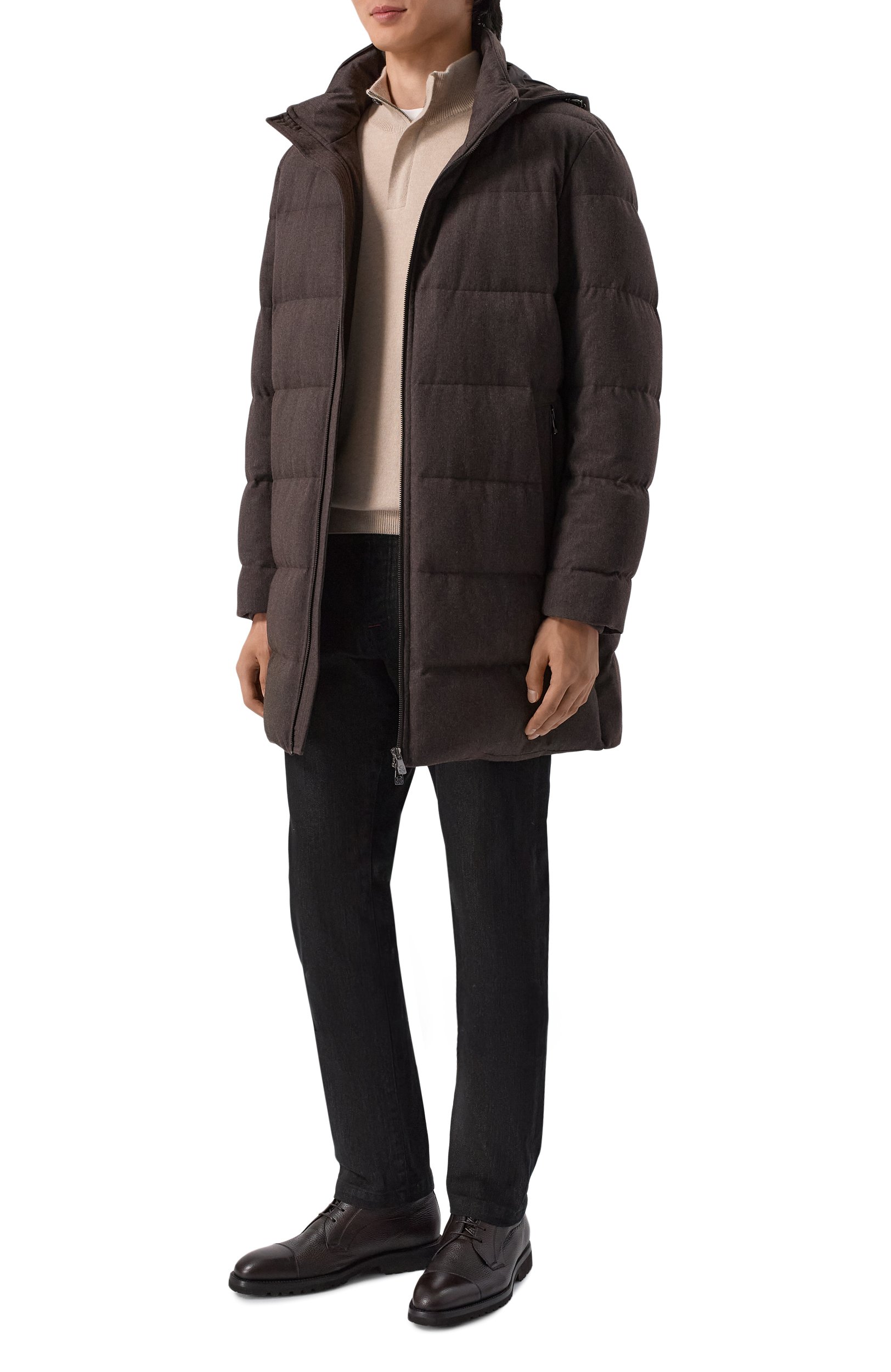 Пуховик CORNELIANI темно-коричневого цвета по цене 118000 руб., арт. 2825U9/2A20157, фото 2 Пуховик CORNELIANI, арт. 2825U9/2A20157, фото 2