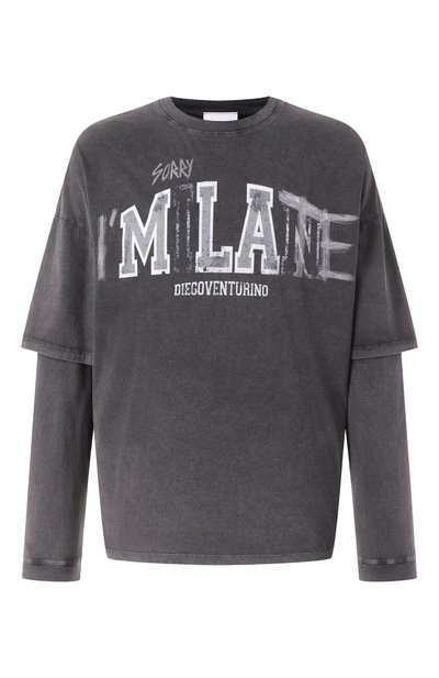 Мужская хлопковый лонгслив DIEGO VENTURINO, арт. DVTSMLCLATE