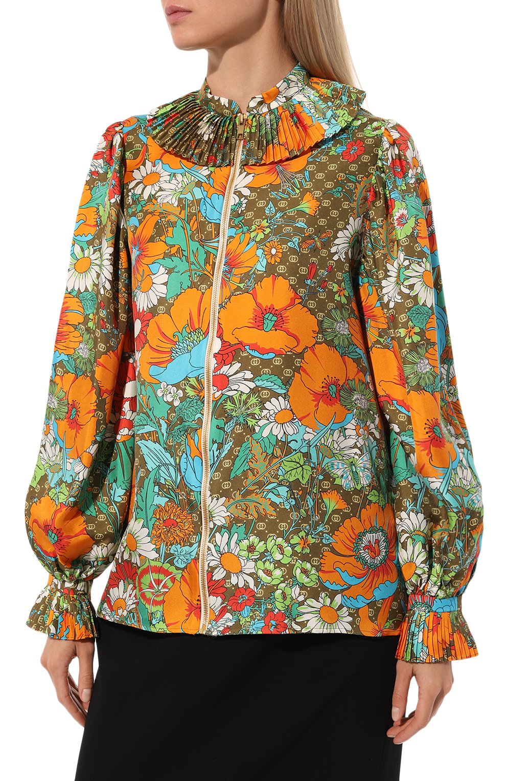 Шелковая блузка the north face x gucci GUCCI, арт. 671137 ZAHQ6, фото 3