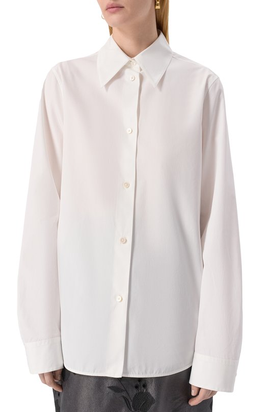 Хлопковая рубашка Jil Sander J04DL0003/J45001 Белый  J04DL0003/J45001 Фото 3