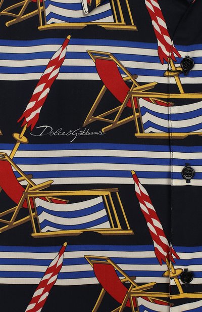 Хлопковая рубашка DOLCE & GABBANA синего цвета по цене 25750 руб., арт. L43S06/HS5GS/8-14, фото 3 Хлопковая рубашка DOLCE & GABBANA, арт. L43S06/HS5GS/8-14, фото 3