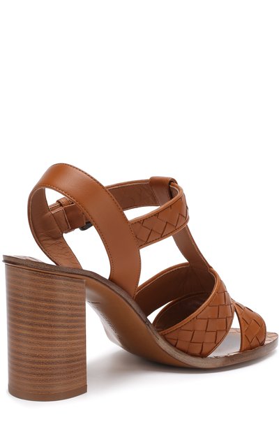 Кожаные босоножки с плетением intrecciato BOTTEGA VENETA коричневого цвета по цене 92850 руб., арт. 428899/V0013, фото 4 Кожаные босоножки с плетением intrecciato BOTTEGA VENETA, арт. 428899/V0013, фото 4