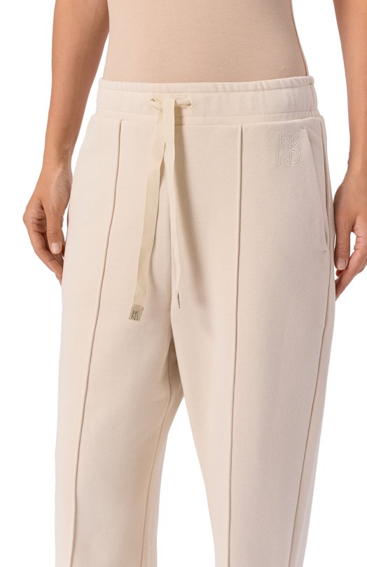 Хлопковые брюки Weekend Max Mara F0LK Кремовый  F0LK Фото 5