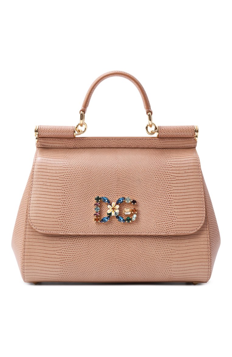 Женская сумка sicily medium DOLCE & GABBANA бежевого цвета, арт. BB6002/AI742 | Фото 1 (Ремень/цепочка: На ремешке; Материал: Натуральная кожа; Статус проверки: Проверено, Проверена категория; Сумки-технические: Сумки через плечо, Сумки top-handle; Размер: medium)