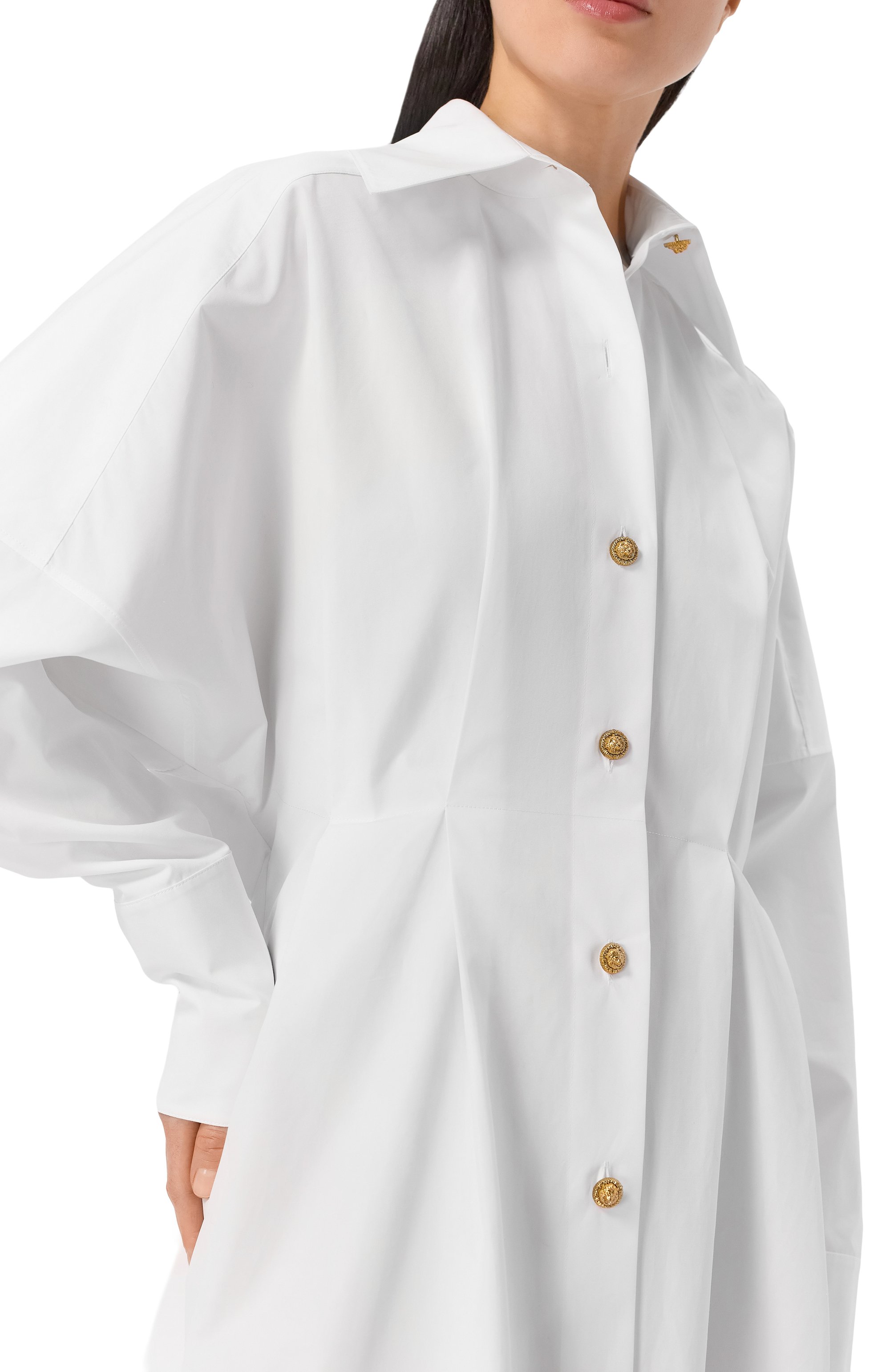 Хлопковое платье-рубашка BALMAIN, арт. GF1R9412/CB09, фото 5