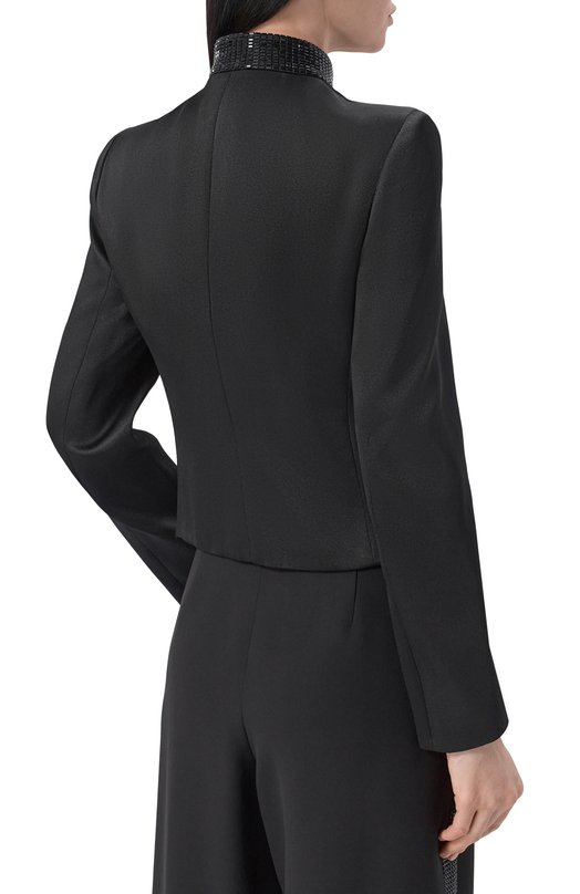 Жакет из вискозы и шелка Giorgio Armani GW003010/AF24549 Чёрный  GW003010/AF24549 Фото 4