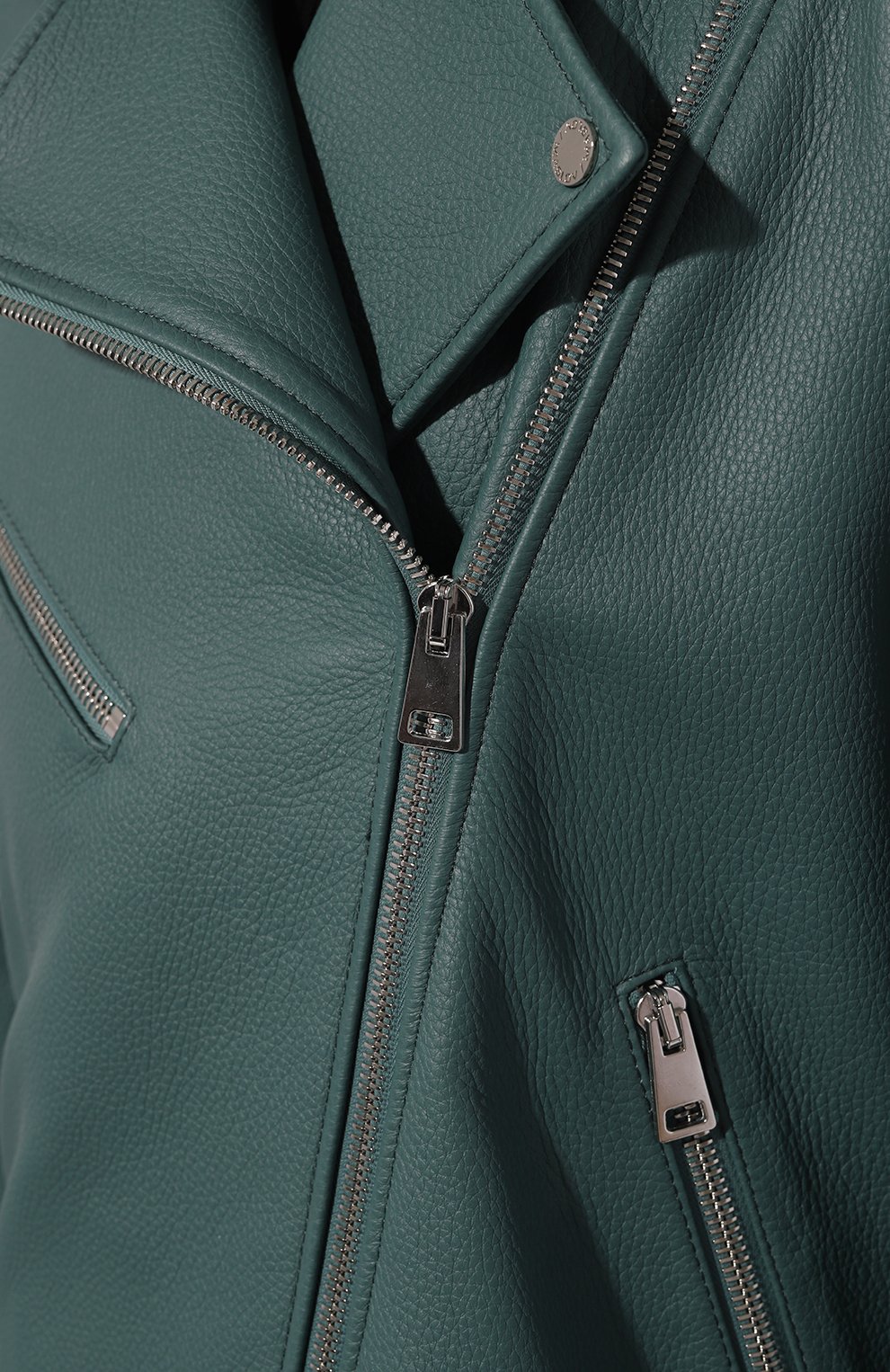 Кожаная куртка MASLOV бирюзового цвета по цене 226600 руб., арт. SMW99, фото 5 Кожаная куртка MASLOV, арт. SMW99, фото 5