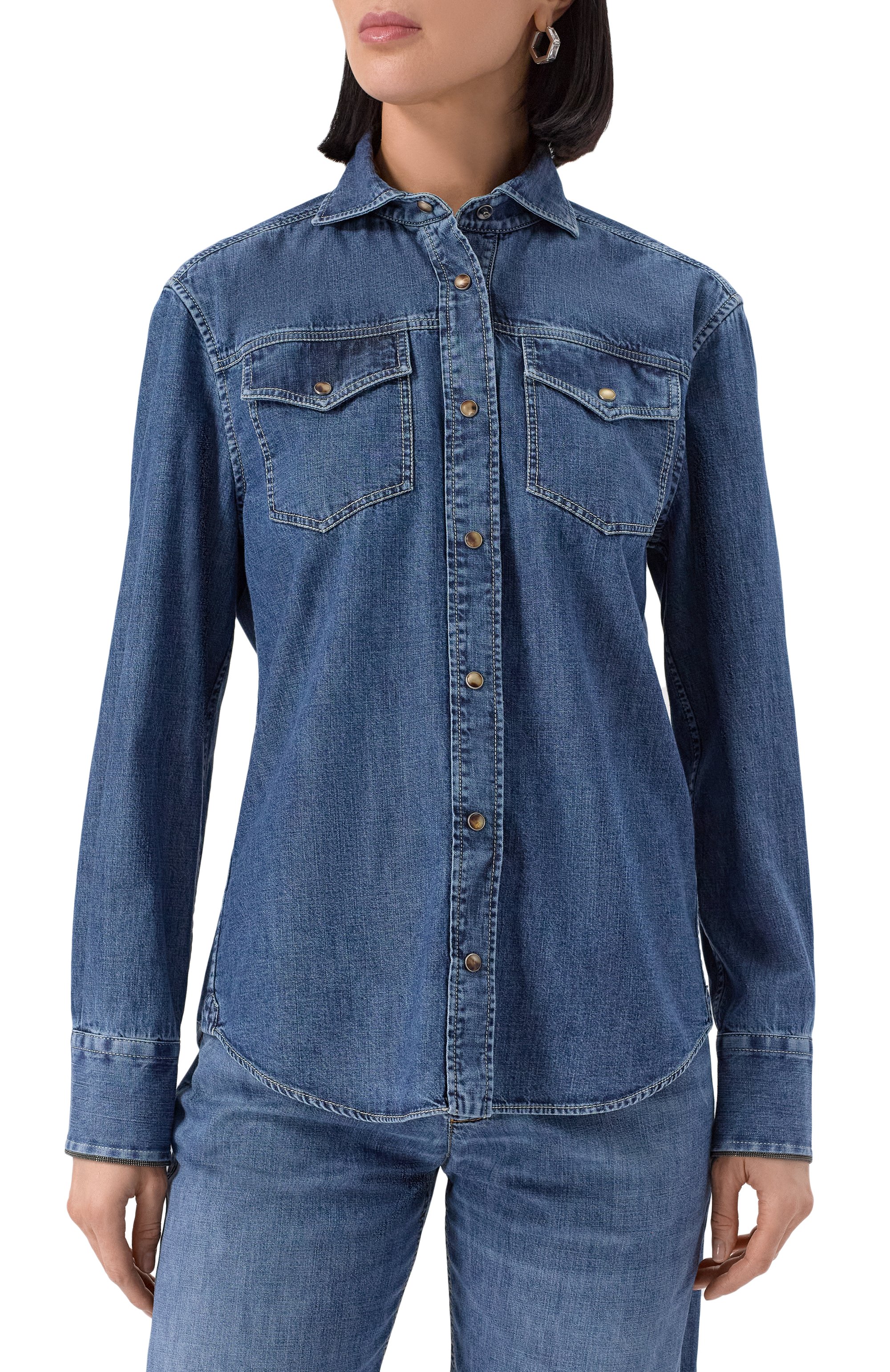 Джинсовая рубашка BRUNELLO CUCINELLI, арт. MH192NL626, фото 3