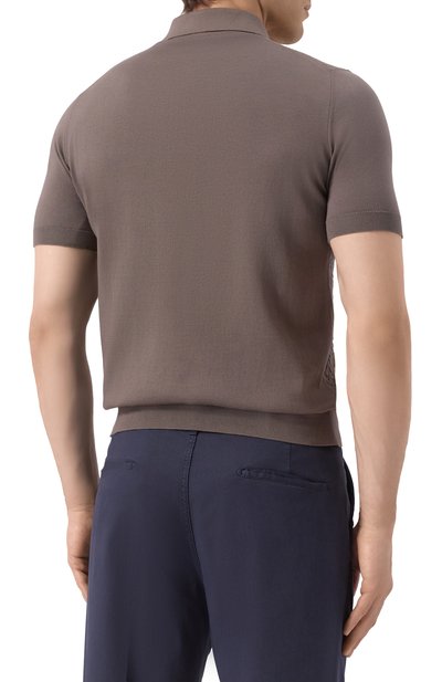 Хлопковое поло FEDELI темно-коричневого цвета по цене 67600 руб., арт. 8UED5921, фото 4 Хлопковое поло FEDELI, арт. 8UED5921, фото 4