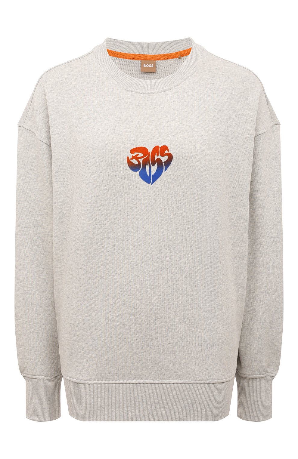 Хлопковый свитшот BOSS ORANGE серого цвета по цене 15000 руб., арт. 50490967, фото 1 Хлопковый свитшот BOSS ORANGE, арт. 50490967, фото 1