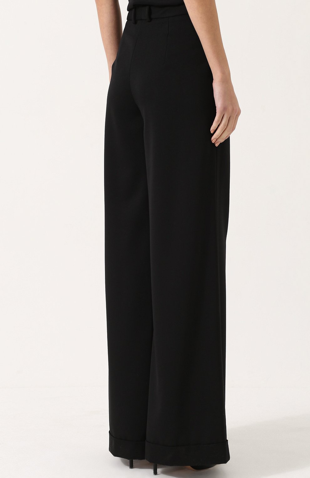 Шерстяные широкие брюки с защипами MUGLER, арт. PANTP202147B, фото 4