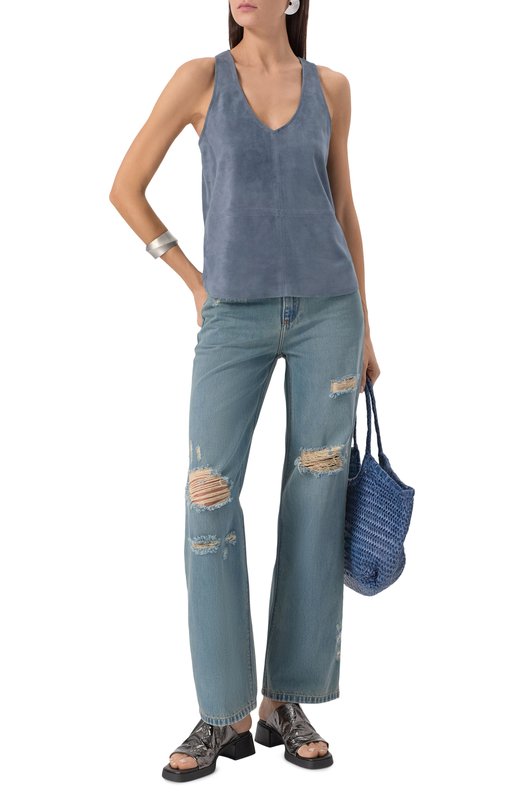 Замшевый топ Zadig and Voltaire RWT001018 Серый  RWT001018 Фото 2