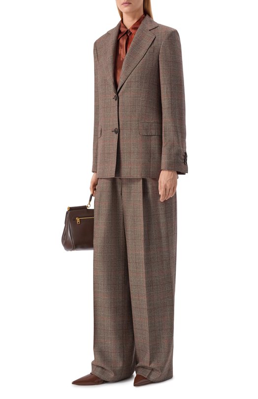 Шерстяные брюки Kiton D60101K0571G01 Коричневый  D60101K0571G01 Фото 2