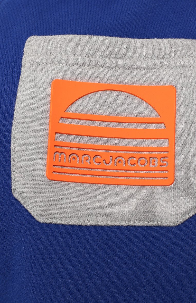 Детские хлопковые шорты MARC JACOBS (THE) синего цвета, арт. W24188/2A-5A | Фото 3 (Статус проверки: Проверена категория; Материал внешний: Хлопок; Мальчики Кросс-КТ: Шорты-одежда; Нос: Не проставлено)
