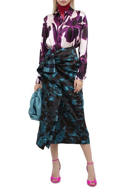 Шелковая рубашка DRIES VAN NOTEN фуксия цвета по цене 84450 руб., арт. 202-10764-1135, фото 2 Шелковая рубашка DRIES VAN NOTEN, арт. 202-10764-1135, фото 2