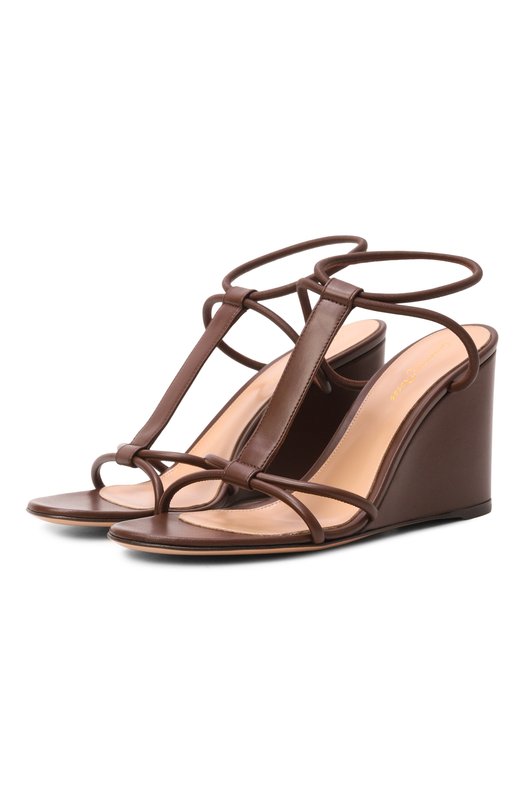 Кожаные босоножки Lilo 85 Gianvito Rossi G32732.85RIC.NAPBR0W Коричневый G32732.85RIC.NAPBR0W