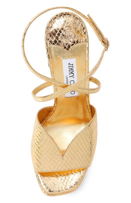 Кожаные босоножки Karli Platform 125 Jimmy Choo KARLIPF125WAP Золотой  KARLIPF125WAP Фото 6
