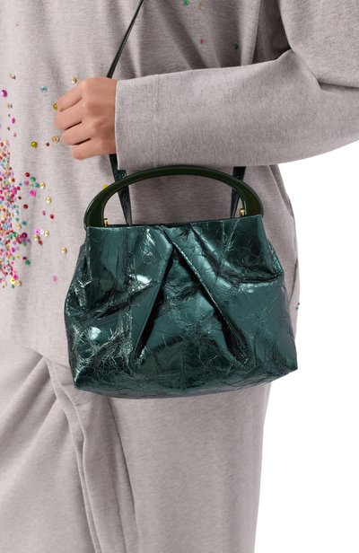 Сумка DRIES VAN NOTEN темно-зеленого цвета по цене 113000 руб., арт. 131508/0207, фото 2 Сумка DRIES VAN NOTEN, арт. 131508/0207, фото 2