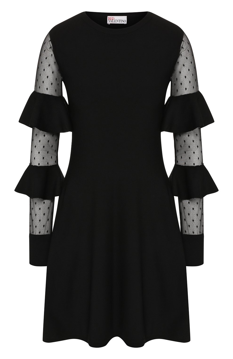 Платье из вискозы REDVALENTINO черного цвета по цене 46850 руб., арт. SR0KDB16/4NW, фото 1 Платье из вискозы REDVALENTINO, арт. SR0KDB16/4NW, фото 1