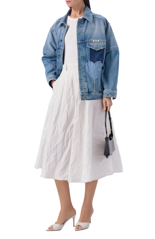 Хлопковая юбка Moschino A0121/0533 Белый  A0121/0533 Фото 2