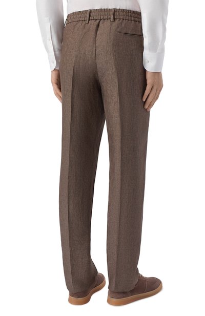 Льняные брюки BERWICH коричневого цвета по цене 34600 руб., арт. SPIAGGIA 20/LM104, фото 4 Льняные брюки BERWICH, арт. SPIAGGIA 20/LM104, фото 4