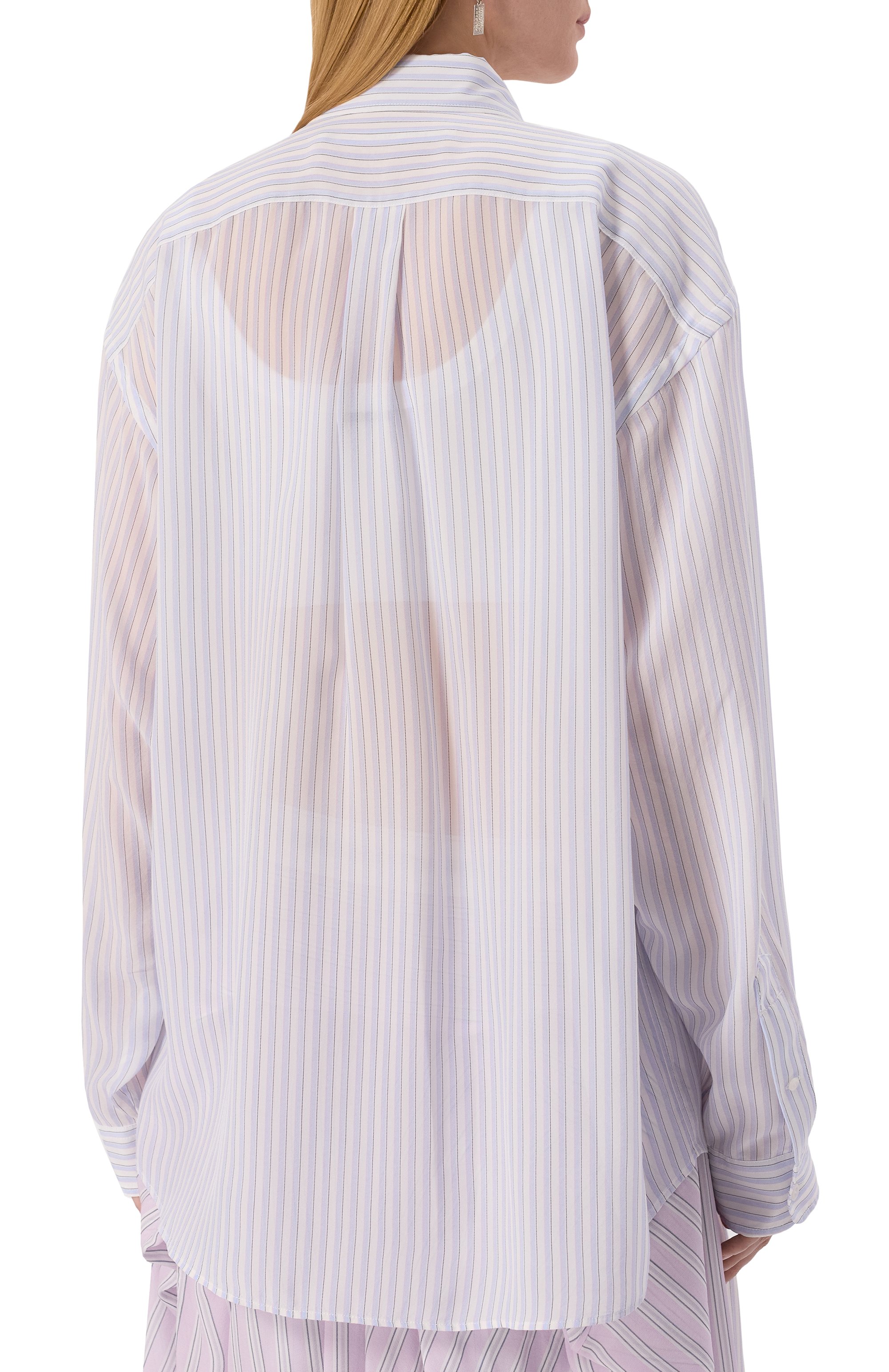 Шелковая рубашка ALEXANDER WANG светло-голубого цвета по цене 96350 руб., арт. 1WC2251012, фото 4 Шелковая рубашка ALEXANDER WANG, арт. 1WC2251012, фото 4