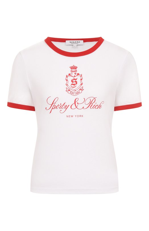 Хлопковая футболка Sporty and Rich T0073602231WH35 Белый T0073602231WH35