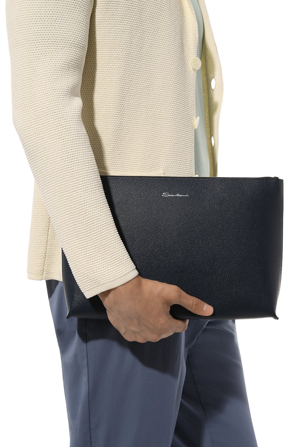 Кожаный клатч SANTONI, арт. UFPPA2370F0-AST5N01, фото 2