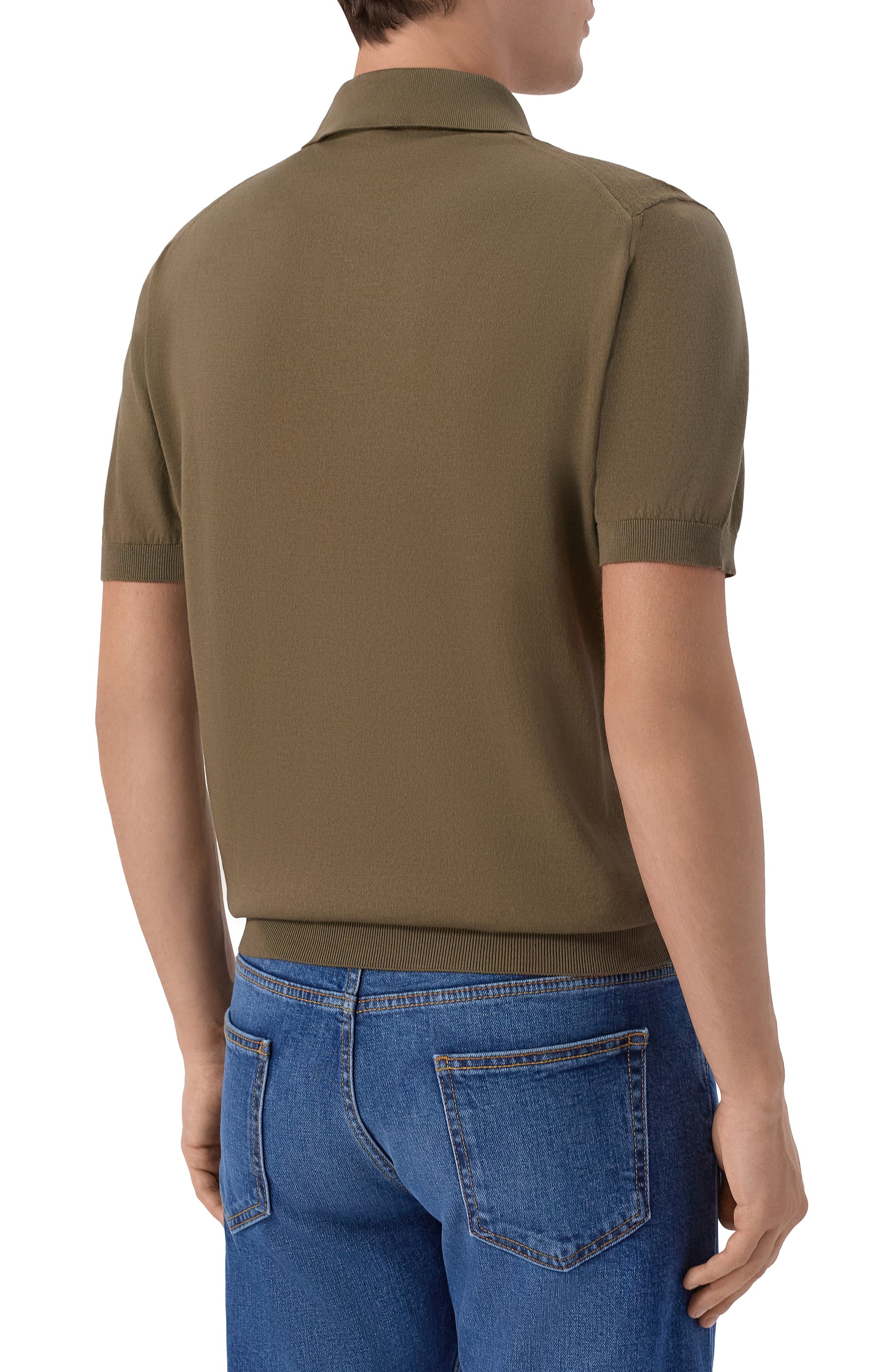 Хлопковое поло FEDELI, арт. MU0D5853/GIZA LIGHT DUSTY, фото 4