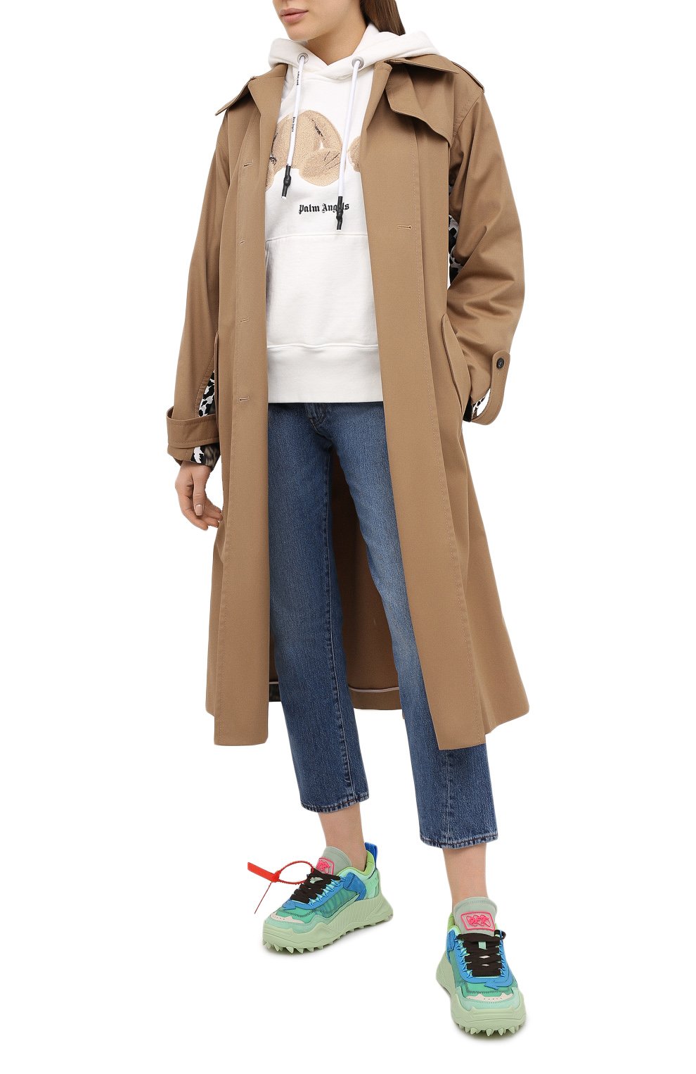 Хлопковое худи PALM ANGELS белого цвета по цене 72100 руб., арт. PWBB023F20FLE0030360, фото 2 Хлопковое худи PALM ANGELS, арт. PWBB023F20FLE0030360, фото 2