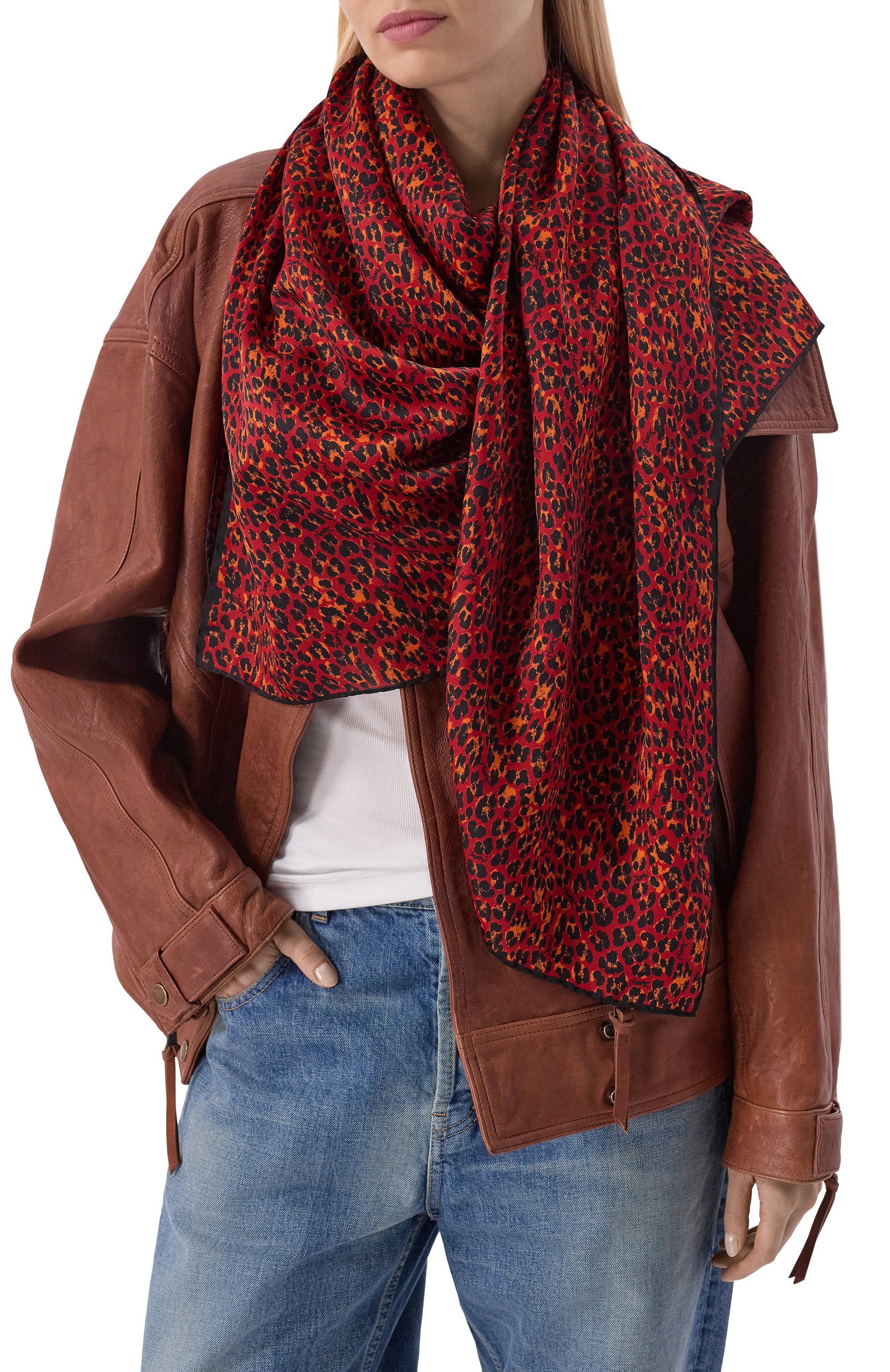 Шелковая шаль SAINT LAURENT, арт. 863622/3Y039, фото 2