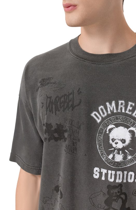 Хлопковая футболка DOMREBEL M VARSITY BEAR Серый  M VARSITY BEAR Фото 5
