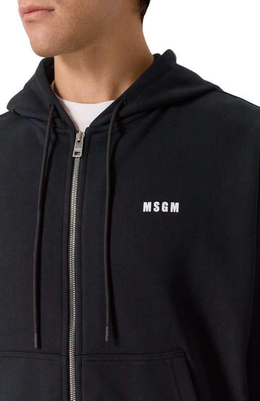 Хлопковая толстовка MSGM 2000MM507/300000 Чёрный  2000MM507/300000 Фото 5