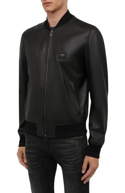 Кожаный бомбер DOLCE & GABBANA, арт. G9PB9L/FUL89, фото 3