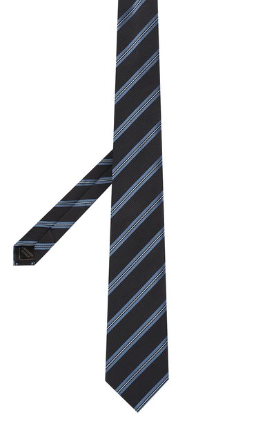 Галстук из шелка и хлопка BRIONI темно-синего цвета по цене 25350 руб., арт. 061D00/P1450, фото 3 Галстук из шелка и хлопка BRIONI, арт. 061D00/P1450, фото 3