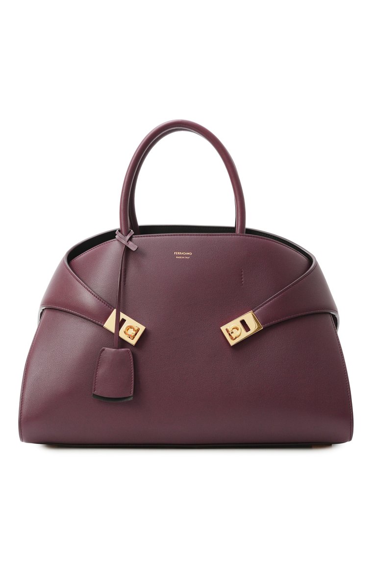 Женская сумка hug large FERRAGAMO темно-бордового цвета, арт. 215921/769113 | Фото 8 (Размер: large; Материал: Натуральная кожа; Ремень/цепочка: На ремешке; Автоматизация ТО: Проставлено; Автоматизация состава: Проставлено)