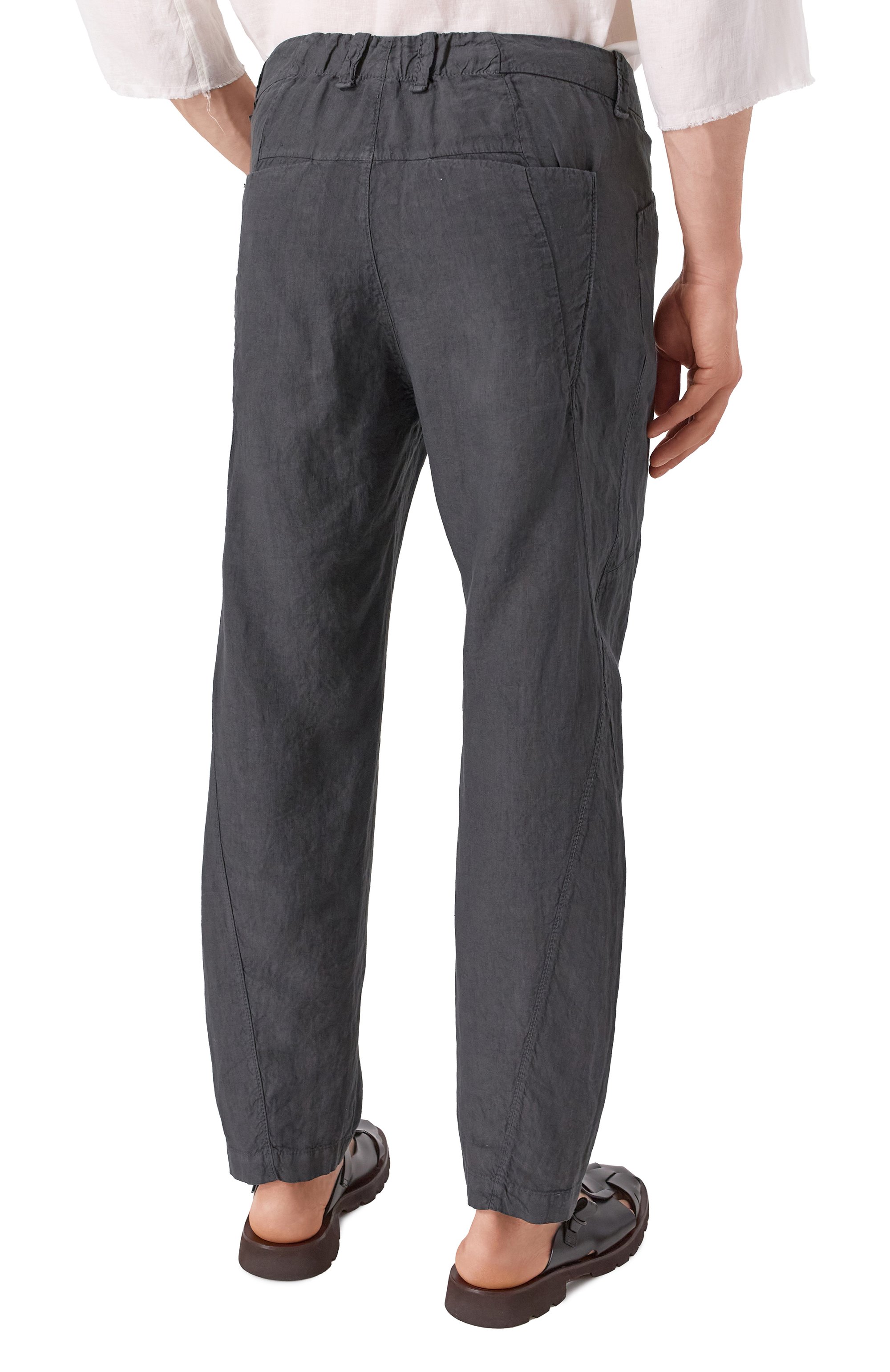 Льняные брюки TRANSIT темно-серого цвета по цене 38450 руб., арт. CFUTRZD131, фото 4 Льняные брюки TRANSIT, арт. CFUTRZD131, фото 4