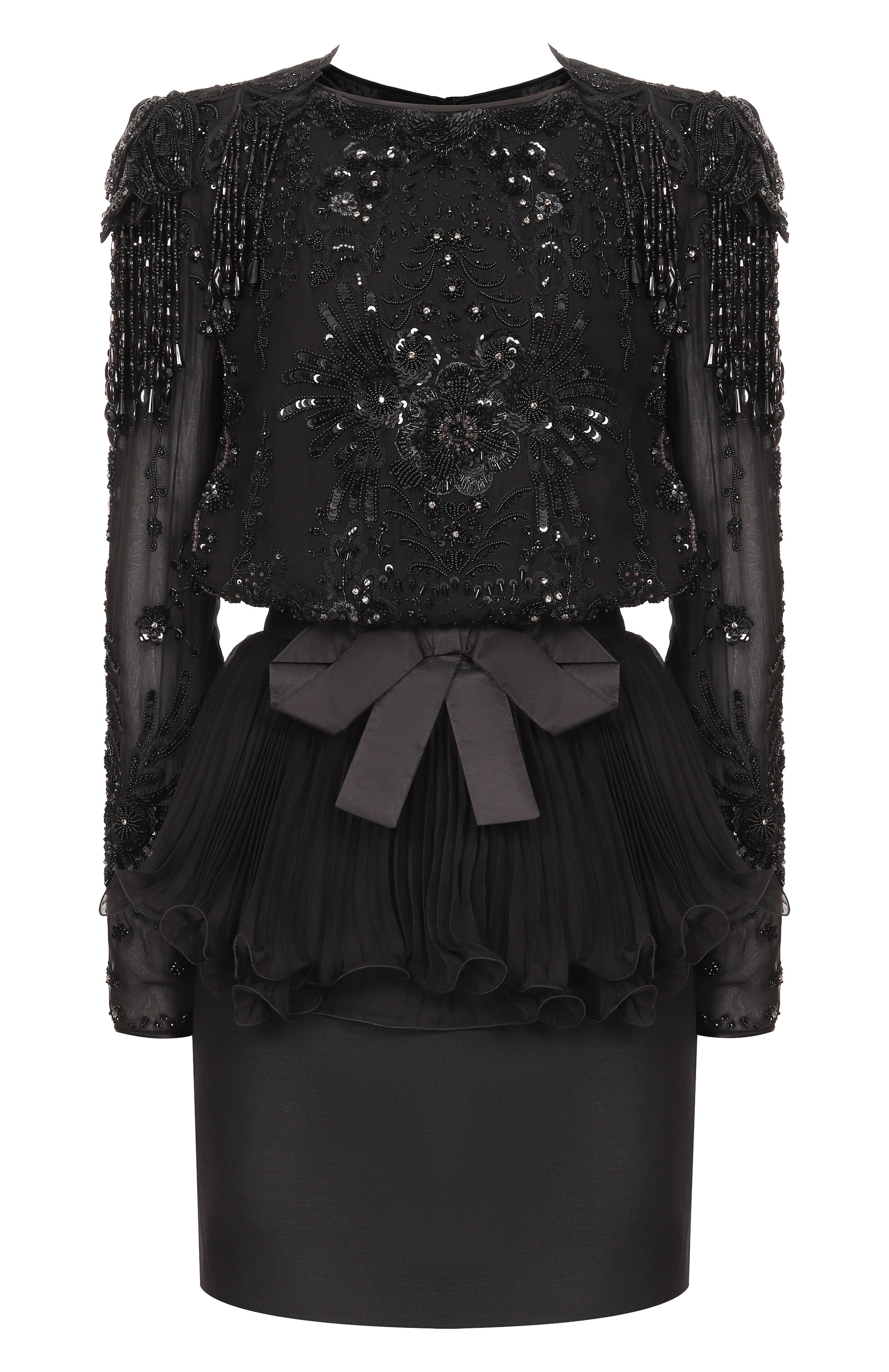 Шелковое платье с отделкой пайетками VALENTINO, арт. 7B0VAGJ0/2UP, фото 1