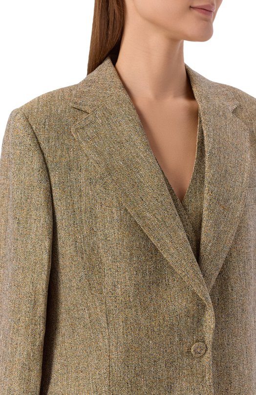 Льняной жакет Officine Generale S26WTLG401 Бежевый  S26WTLG401 Фото 5