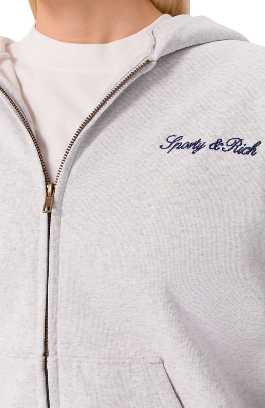 Хлопковая толстовка Sporty and Rich ST08868326GY03 Серый  ST08868326GY03 Фото 5