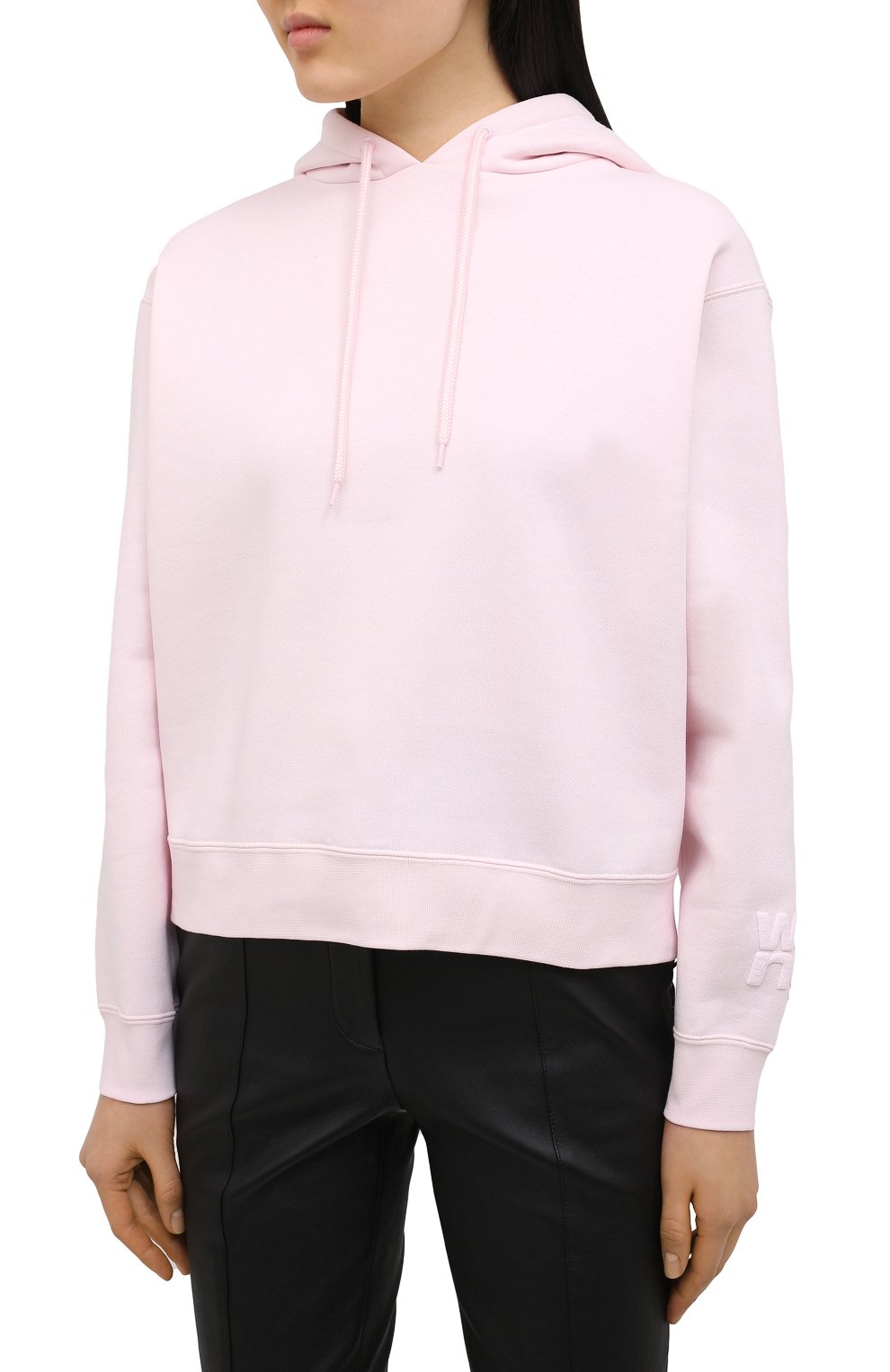 Хлопковое худи ALEXANDERWANG.T розового цвета по цене 27600 руб., арт. 4CC1202025, фото 3 Хлопковое худи ALEXANDERWANG.T, арт. 4CC1202025, фото 3