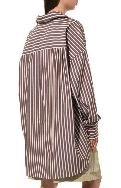 Хлопковая рубашка PETAR PETROV коричневого цвета по цене 69950 руб., арт. S23B17, фото 4 Хлопковая рубашка PETAR PETROV, арт. S23B17, фото 4