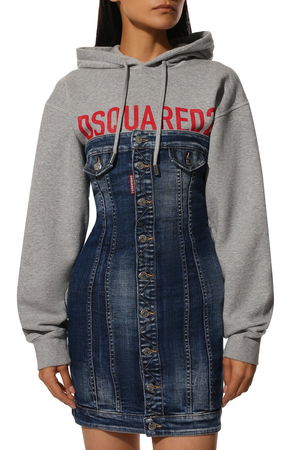 Комбинированное платье DSQUARED2, арт. S75CV0557/S30342, фото 3