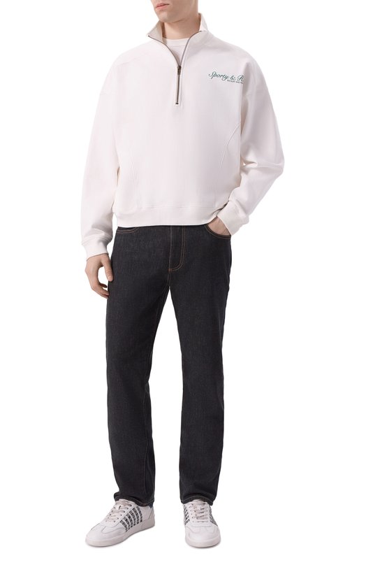 Хлопковый анорак Sporty and Rich ST073621306WH01 Белый  ST073621306WH01 Фото 2