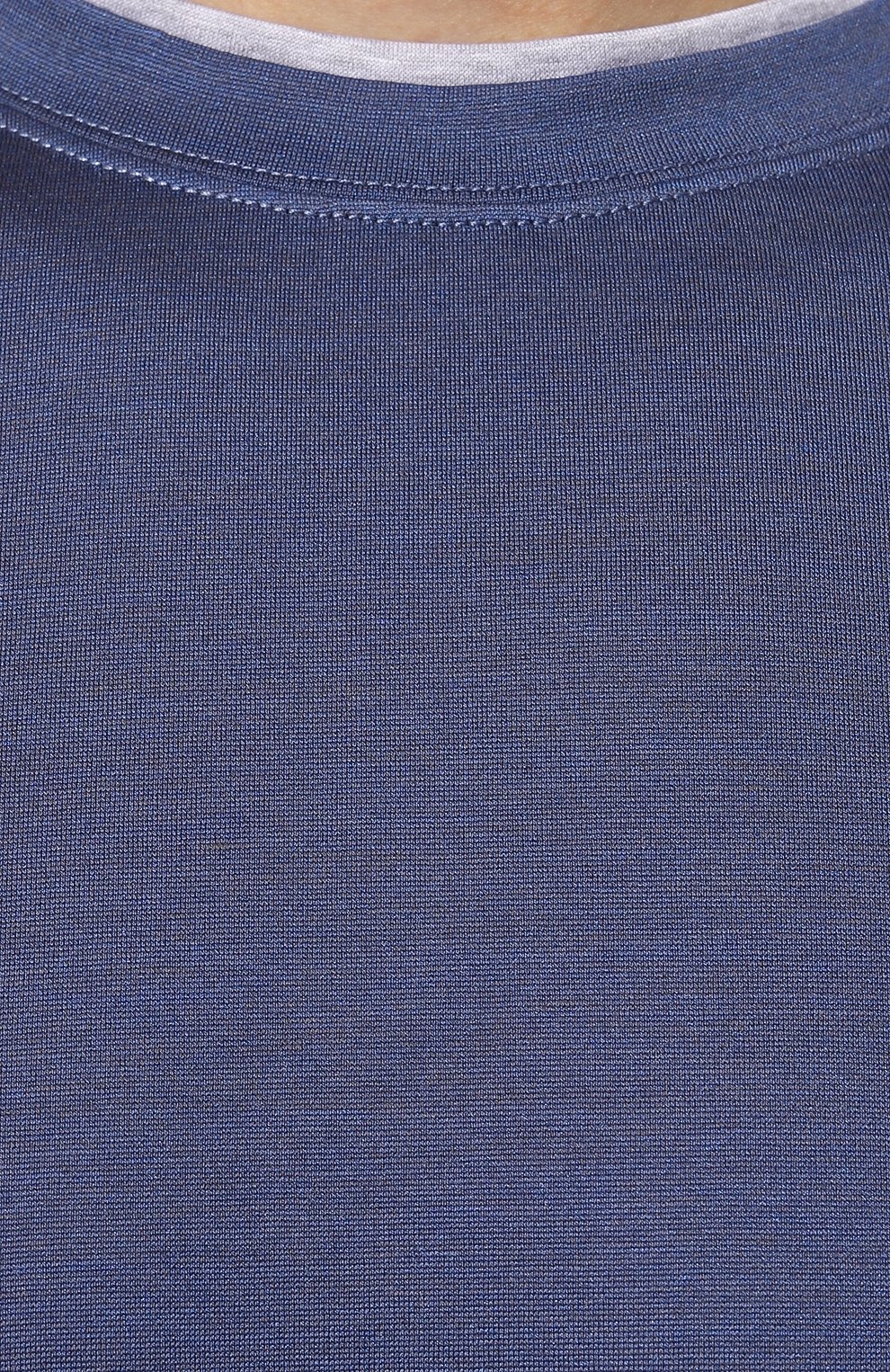 Футболка из шелка и хлопка GRAN SASSO синего цвета по цене 30700 руб., арт. 60123/78410, фото 5 Футболка из шелка и хлопка GRAN SASSO, арт. 60123/78410, фото 5