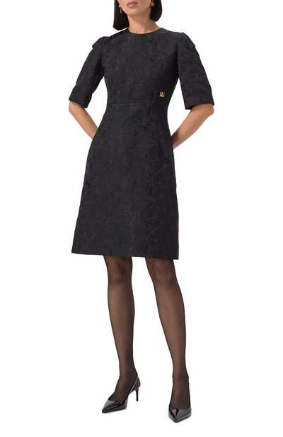 Платье из хлопка и шелка DOLCE & GABBANA, арт. F6ARLT/GDCSS, фото 3