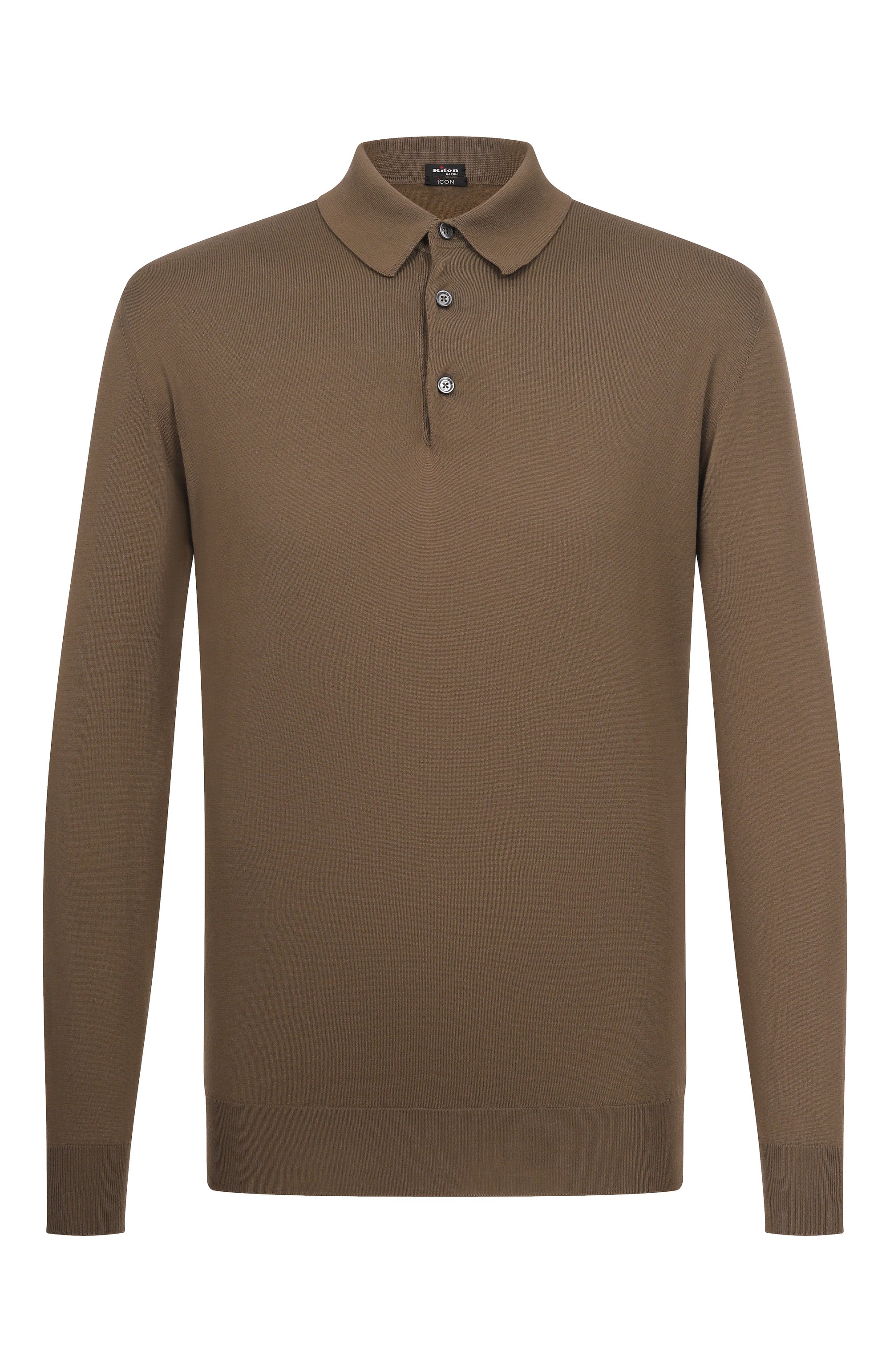 Хлопковое поло KITON коричневого цвета по цене 125000 руб., арт. UMKXX35K356, фото 1 Хлопковое поло KITON, арт. UMKXX35K356, фото 1