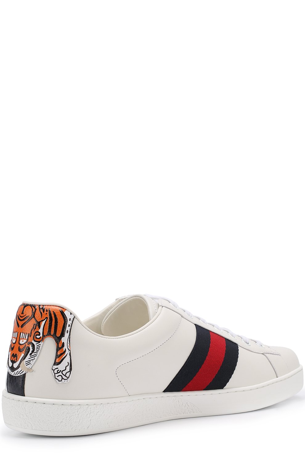 Кожаные кеды ace с декоративной отделкой задника GUCCI белого цвета по цене 44100 руб., арт. 456229/A38D0, фото 3 Кожаные кеды ace с декоративной отделкой задника GUCCI, арт. 456229/A38D0, фото 3