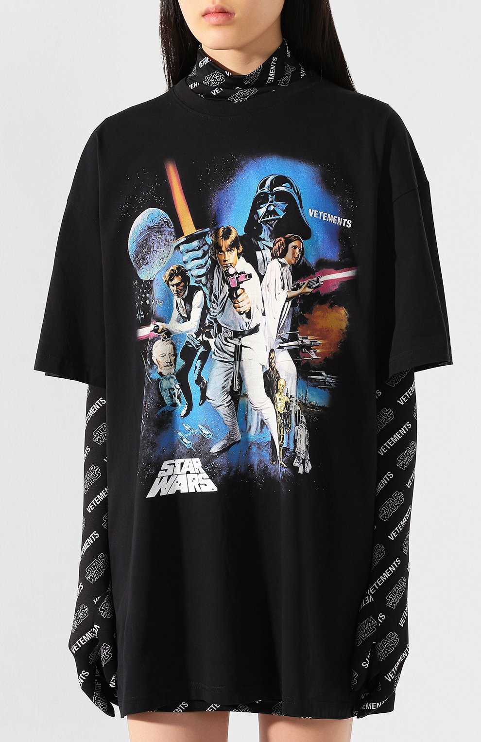 Хлопковая футболка star wars x vetements VETEMENTS черного цвета по цене 45800 руб., арт. USW21TS006 1600/W, фото 3 Хлопковая футболка star wars x vetements VETEMENTS, арт. USW21TS006 1600/W, фото 3